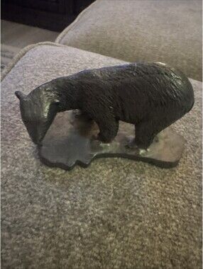 pewter bear statue